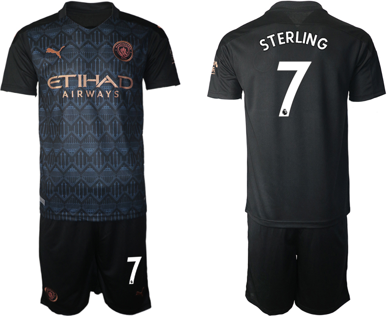Men 2020-2021 club Manchester City away #7 black Soccer Jerseys->->Soccer Club Jersey